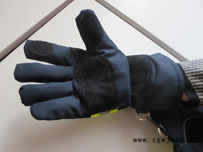黑色上海国产消防新型手套消防手套 防火阻燃手套 火灾逃生消防手套 五指消防手套