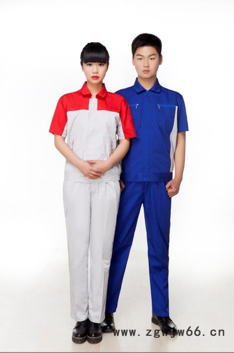 强威(QW-1263)夏季短袖工作服，工厂工作服，工装图3