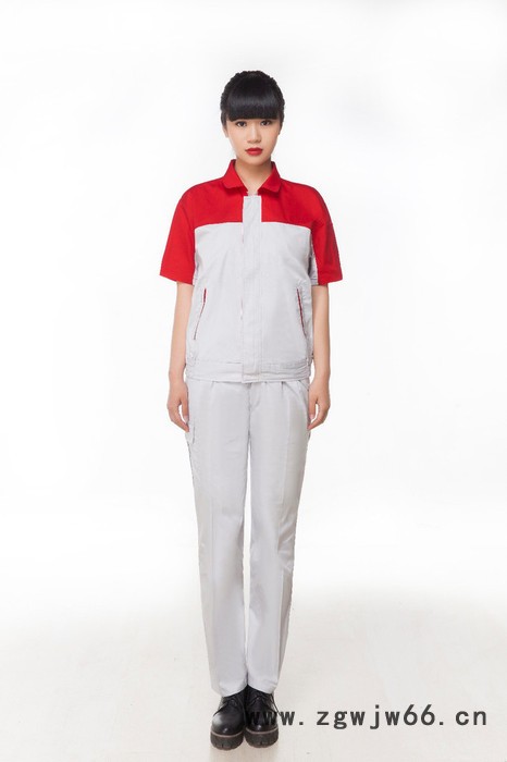 强威(QW-1263)夏季短袖工作服，工厂工作服，工装图2