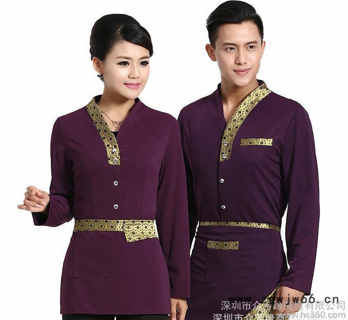 酒店工作服秋冬装女饭店餐厅服务员工作服长袖男火锅店职业工作服图3