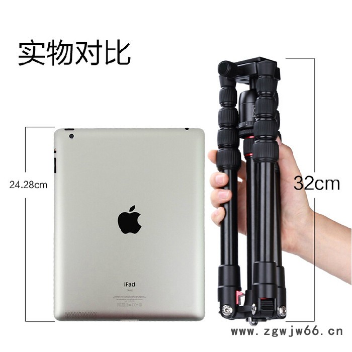 TRIOPO碳纤维单反相机三脚架GT-2205+KK-OS套装可做独脚架5节旅游图2