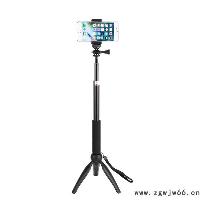 **蓝牙手机自拍杆 铝合金拍照神器 直播支架迷你蓝牙带三脚架gopro配件 相机支架
