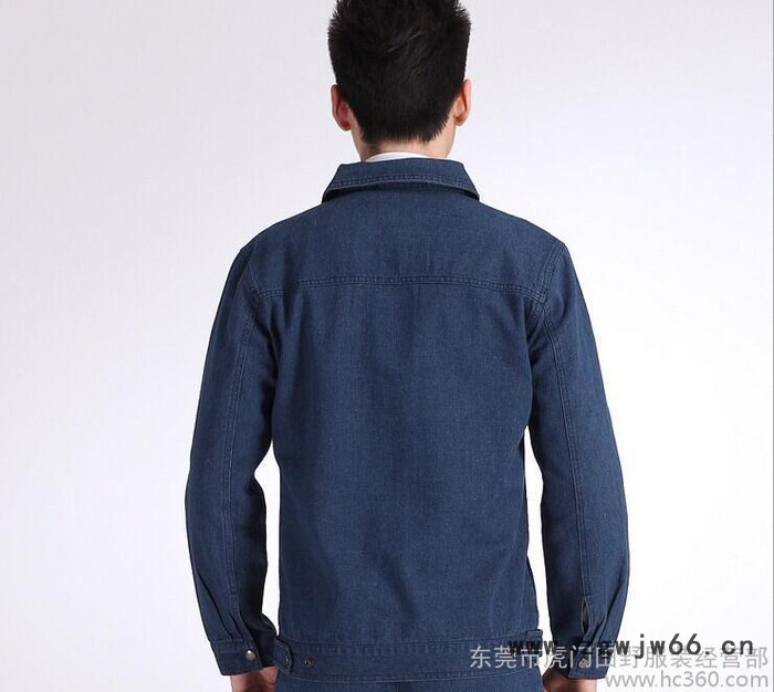 长袖劳保工作服 纯棉牛仔工作服套装男 工衣厂服定做工作服秋冬季图3