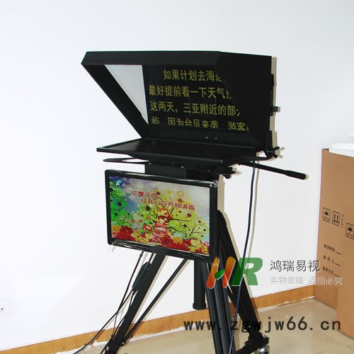 直销易视20寸专业双屏一体式题提词器带三脚架脚轮脚踏软件图2