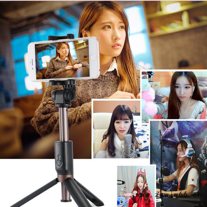 新款自拍神器三脚架蓝牙遥控多功能自拍杆定制 360度旋转手机支架图2