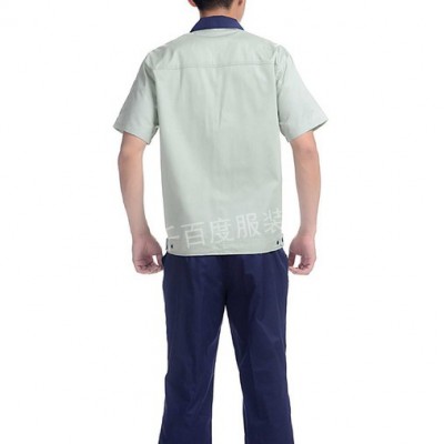 【现货】细斜纹纱支细腻 手感滑爽短袖工作服