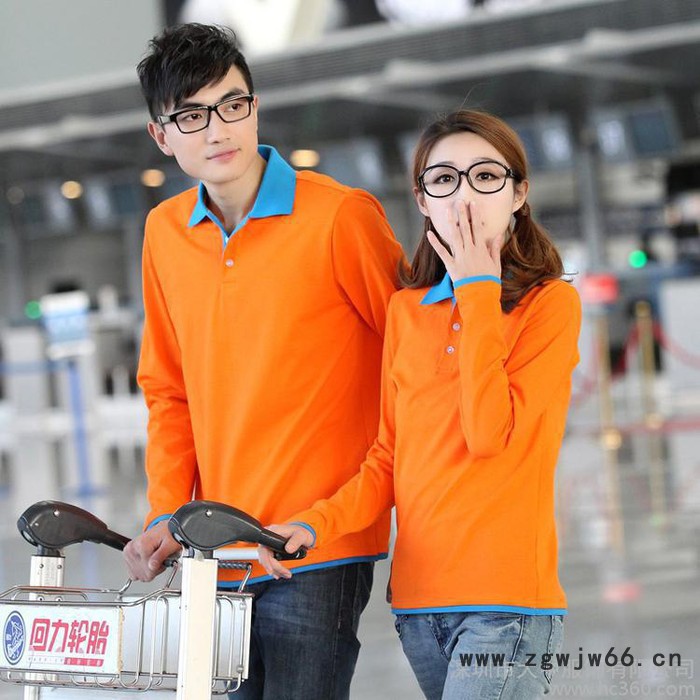 新款春季工作服女男翻领T恤工衣 厂服工作服 酒店可订做logo批发图2