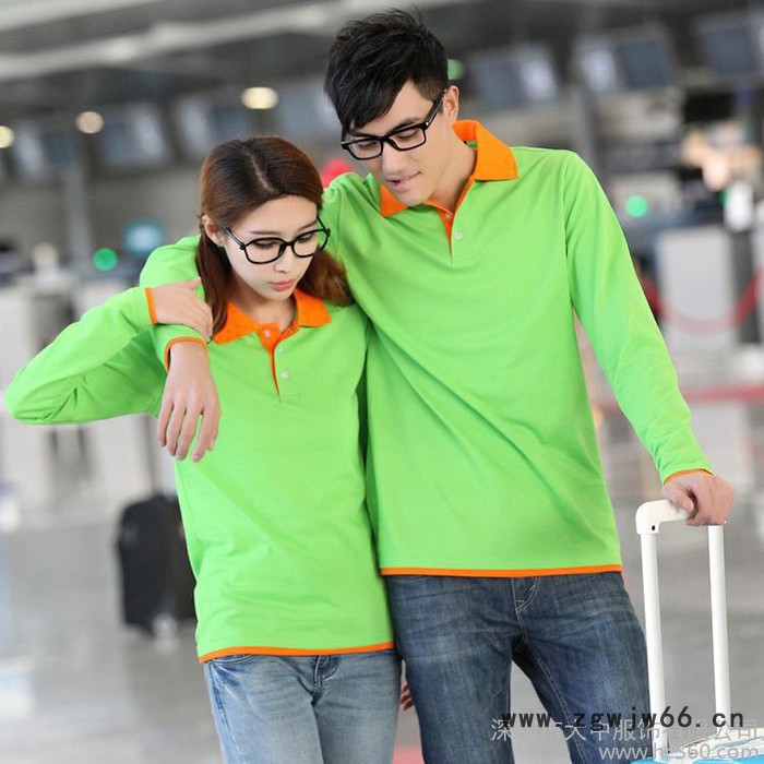 新款春季工作服女男翻领T恤工衣 厂服工作服 酒店可订做logo批发图3