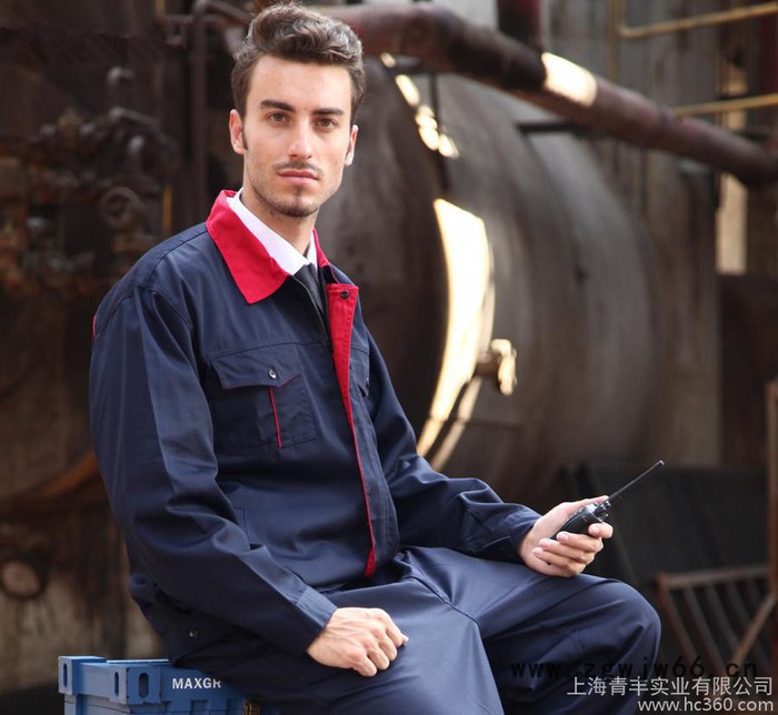 长袖工作服套装 工程服劳保服 汽修服厂图2