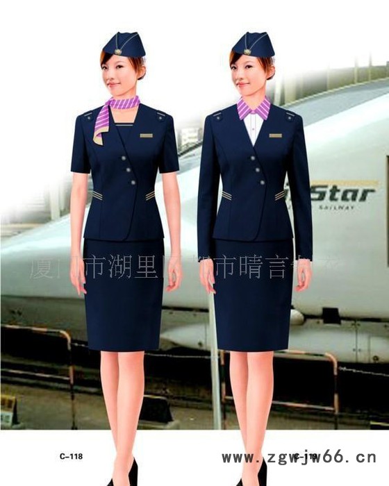 服装厂设计定做空姐服 航空制服 铁路工作服 巴士工作服定做图2