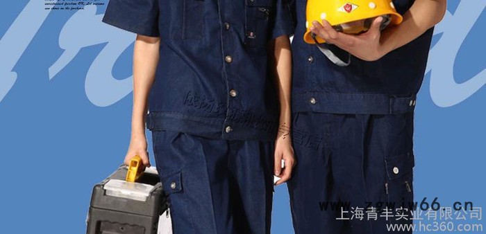 夏装牛仔服 焊工工作服 纯棉工作服 薄牛仔服男图2