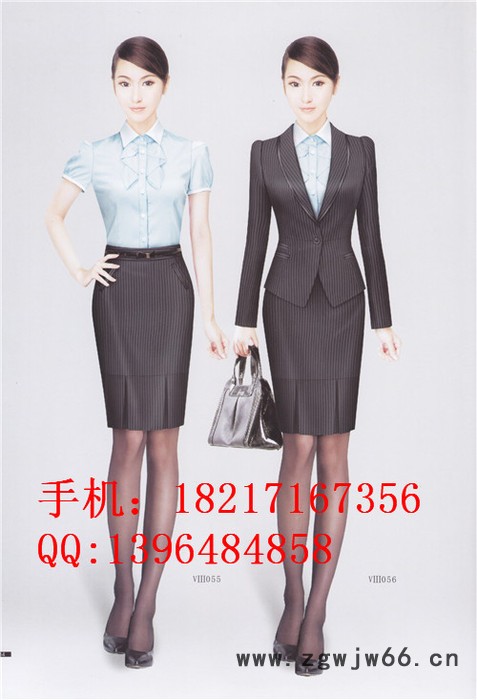 女士收银员工作服 女士西装套装 银行工作服 前台工作服图2