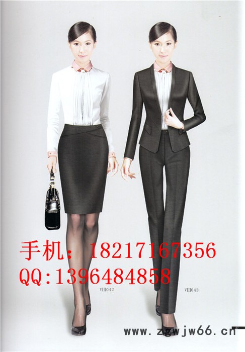 女士收银员工作服 女士西装套装 银行工作服 前台工作服图3
