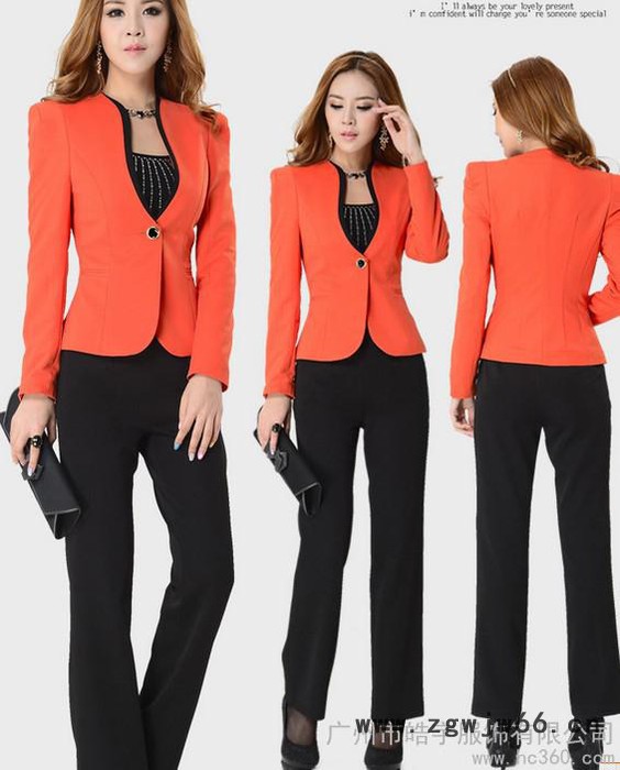 供应跞图中 女装长袖工作服男女套装春季工作服秋季