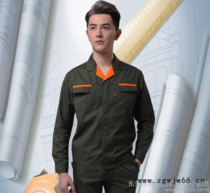 春夏季薄款军绿色工作服套装男 机械维修工服车间工作服绣花定制