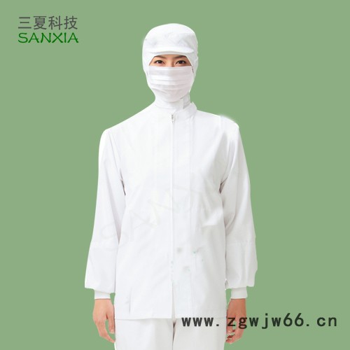 日本 食品工作服 分体套装白色蓝色长袖短袖男女**食品厂工作服图3