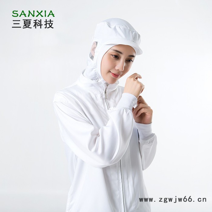 日本 食品工作服 分体套装白色蓝色长袖短袖男女**食品厂工作服图4