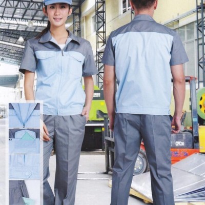 夏装 吸汗透气 工作服 耐磨 厂价直销 工装 劳保服 短袖工