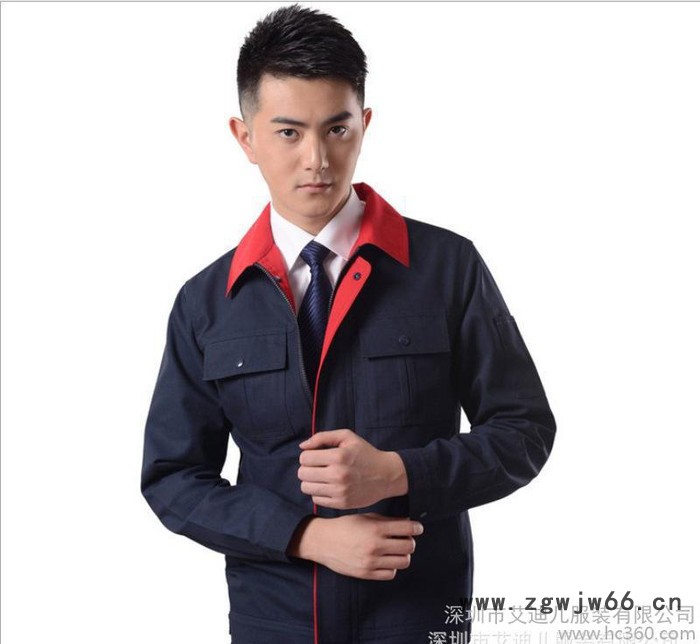 【直销】深圳长袖劳保服套装 汽修电焊冬季工作服 可加工定做图3