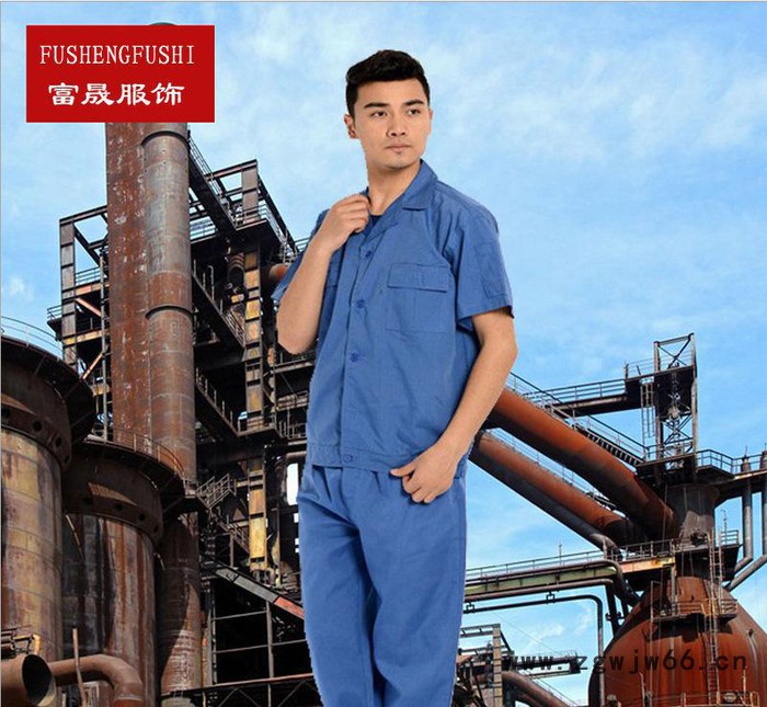 工作服定做夏季涤棉短袖套装劳保工装制服 汽修工作服 工厂厂服图3
