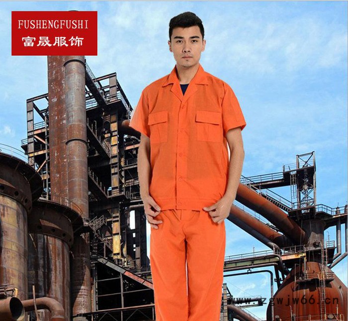 工作服定做夏季涤棉短袖套装劳保工装制服 汽修工作服 工厂厂服图2