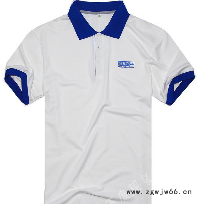 吸湿排汗 纯棉珠地网眼 休闲 工作服翻领T恤图2