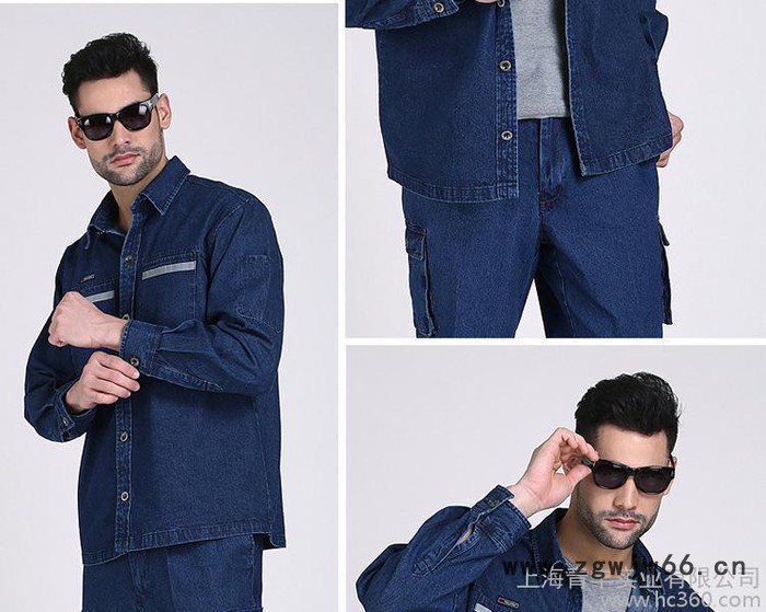 纯棉牛仔工作服 劳保套装加厚 定制 电焊服图3