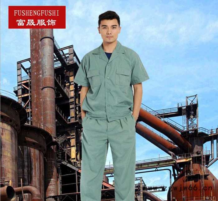 夏季短袖工作服套装 纱绢工装制服 劳保服车间厂服定做图3