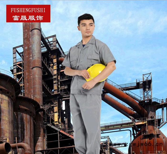 夏季短袖工作服套装 纱绢工装制服 劳保服车间厂服定做图2