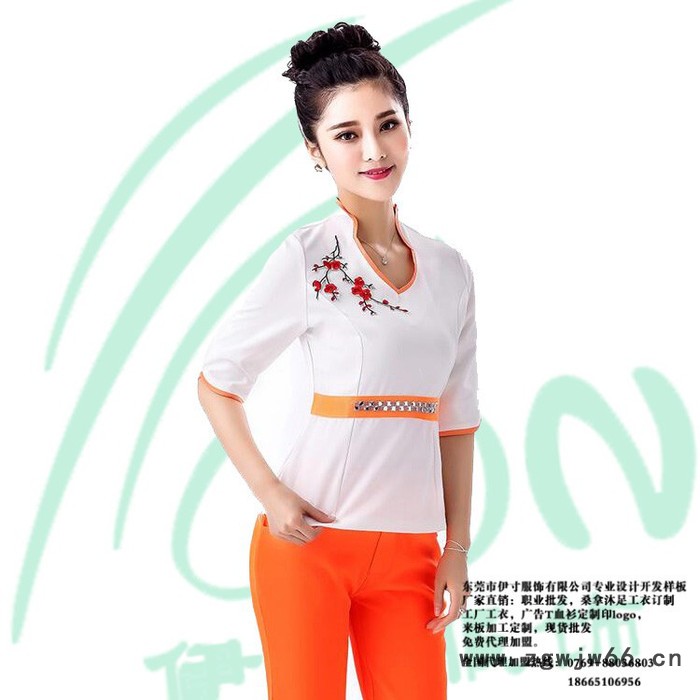 伊寸8162 美容技师工作服沐足工衣足浴技师工衣厂家批发定制 美容技师工作服批发图2
