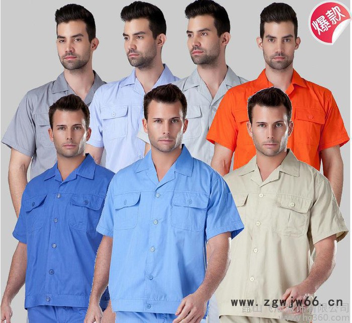 现货短袖工作服 夏天透气厂服 工程服 可绣印LOGO图3