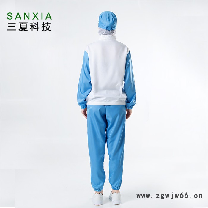 食品厂工作服工厂车间工人工服套装镶色长袖吸汗透气男女通用包邮 食品工作服