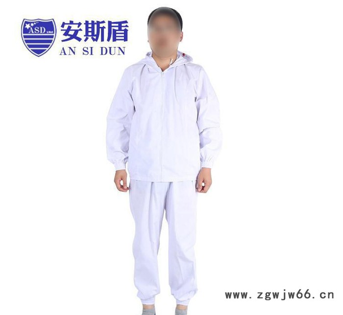 2015新款食品服 无尘白色工作服 食品厂服 带帽 现货图2