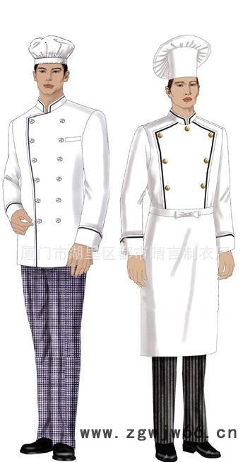 设计定做厨师服 酒店厨师服 中西餐厅厨师工作服定做图3