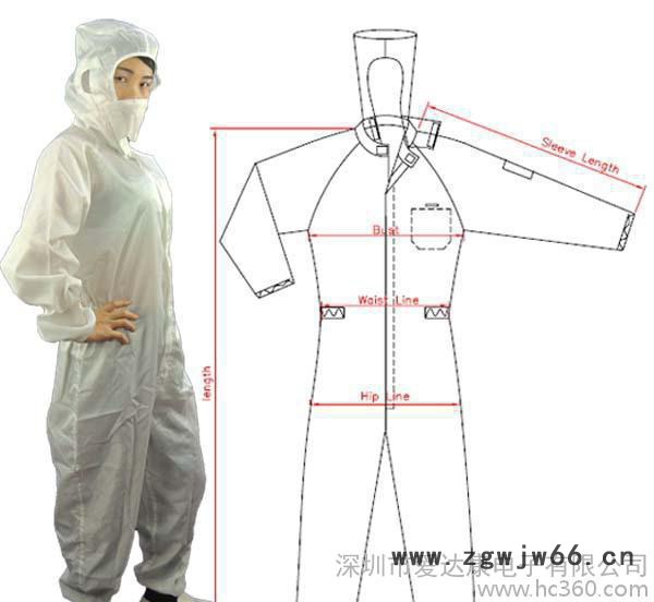 无尘 带帽+口罩 防静电连体服   连体工作服图2