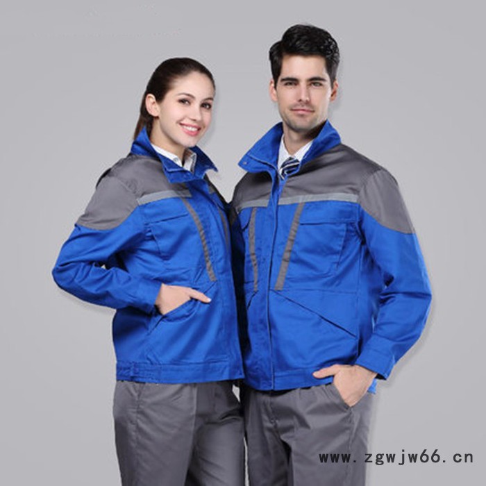 纯棉帆布套装 电工工作服 加油站工作服定做 可防静电 工装批发车间工作服套装图3