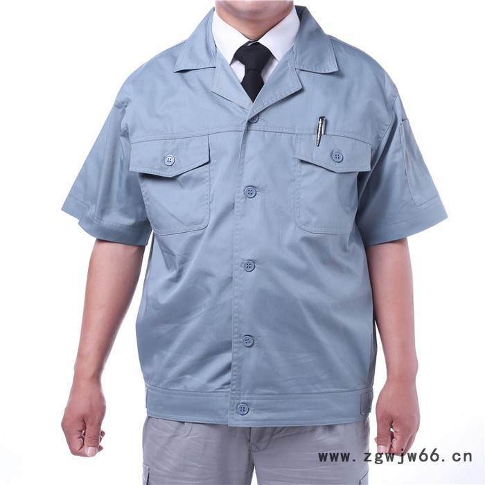 夏季短袖工作服工厂车间半袖男士工装劳保服汽修工程服定做批发图4