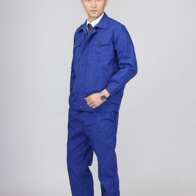 定做涤棉厚纱卡长袖工作服套装秋冬  机械劳保工作服装