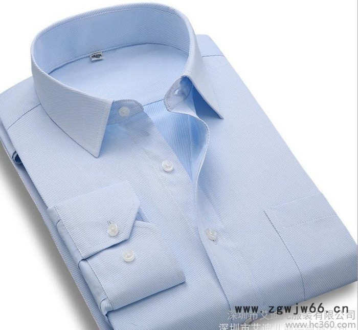 深圳定制男女士工作服定做长袖白色衬衫 正装商务职业工装衬衣图2