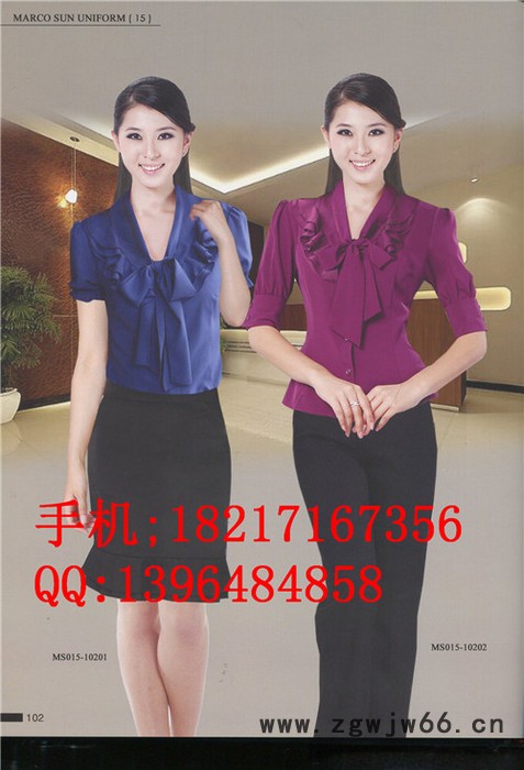 工作服女衬衫,全棉衬衫, 夏季短袖衬衫,空姐服衬衫订做图3