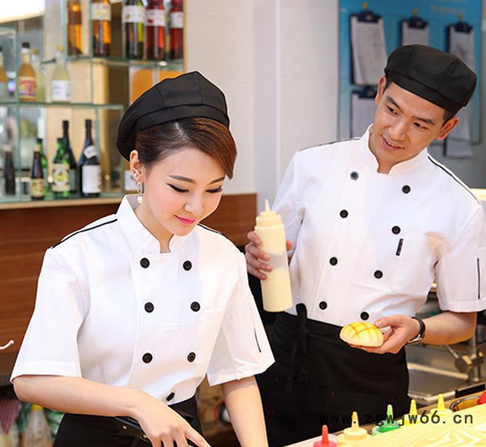 厦门餐饮工作服 长短袖厨师服工服 双排扣工装 酒店厨师服 可图2
