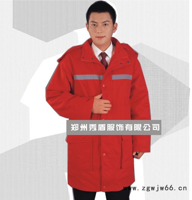 供应纯棉大红色加厚中长工作服 时尚冬装