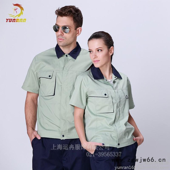 运冉供应新款工程服厂家汽修劳保工作服厂家春夏半袖工程服厂服定做图5