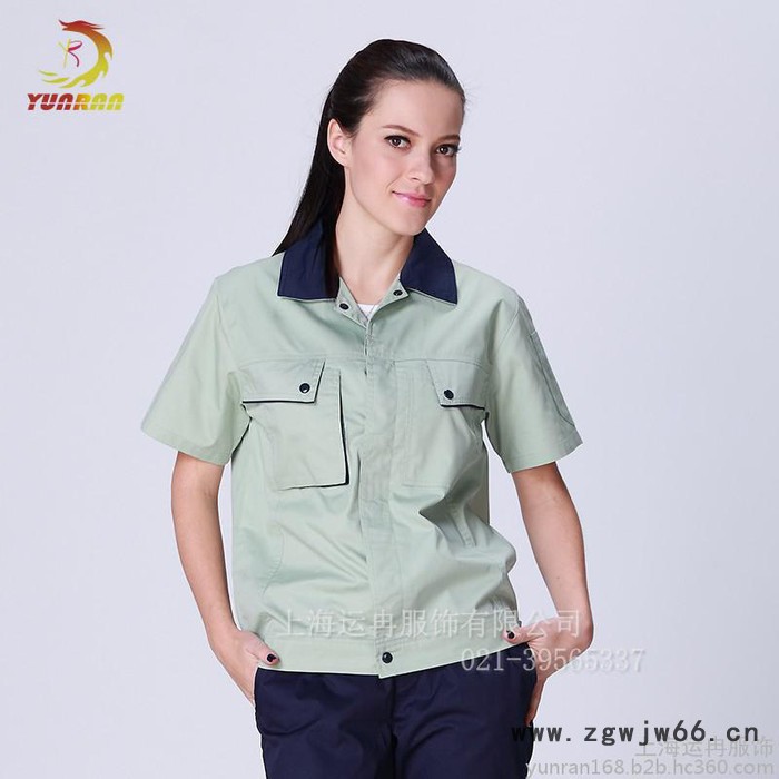 运冉供应新款工程服厂家汽修劳保工作服厂家春夏半袖工程服厂服定做图2
