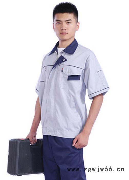 上海吉耐工作服劳保衣服 订做短袖车间服装 定做厂服工装套装图3