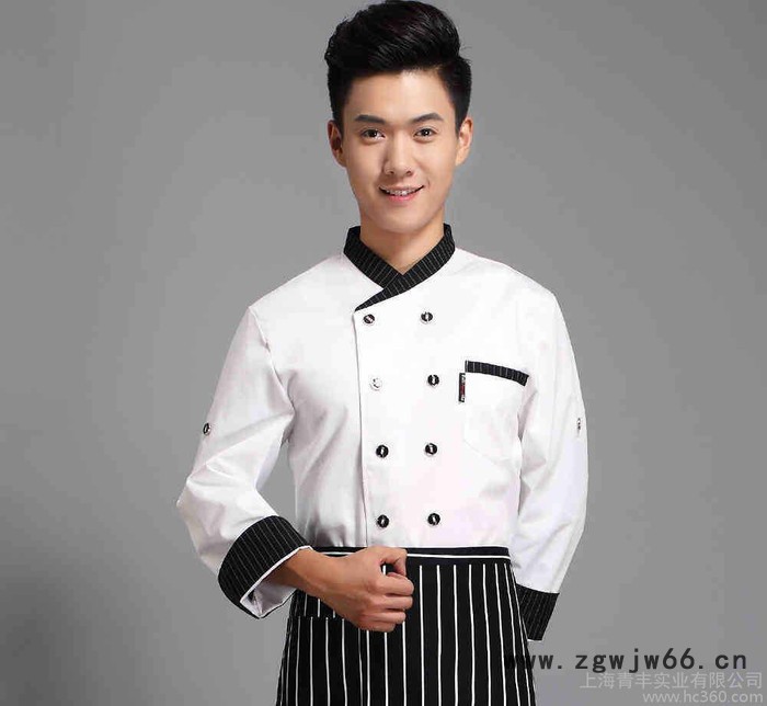 厨师服装长袖 酒店工作服秋冬装 饭店餐厅厨房厨师服制服男图2