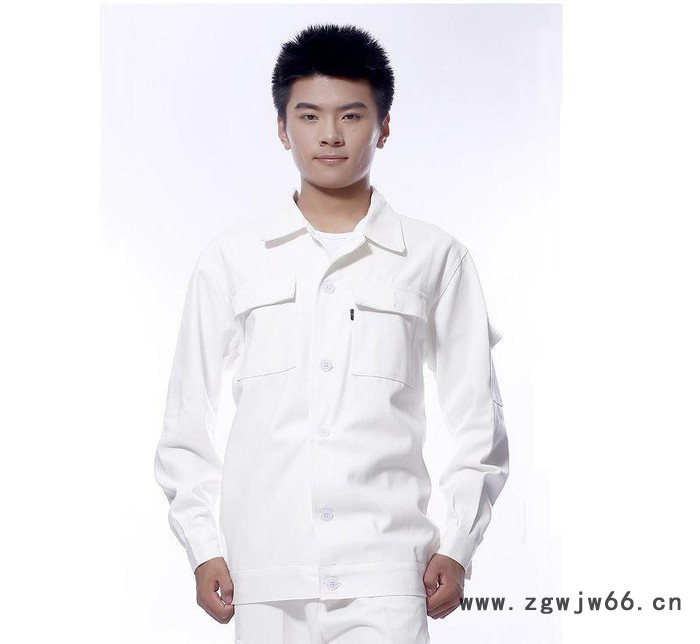 春季电焊专用厂服劳保服 直销全套工作服白色 一件代发图3