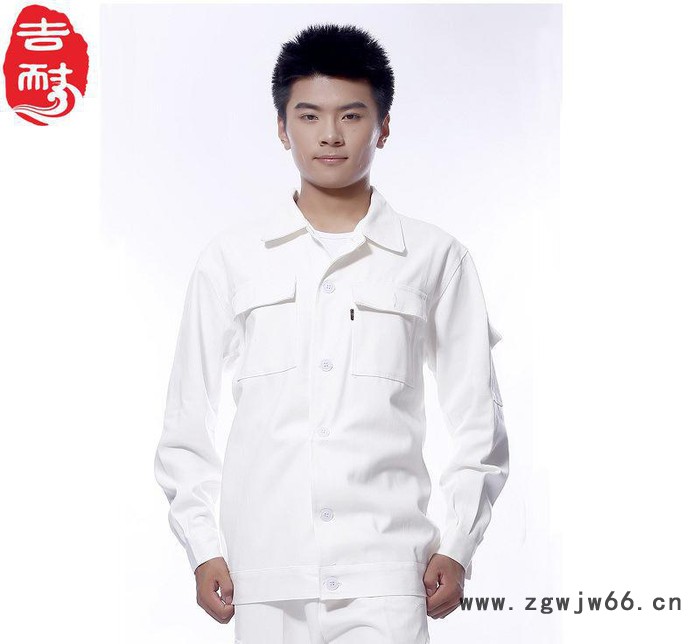 春季电焊专用厂服劳保服 直销全套工作服白色 一件代发图2