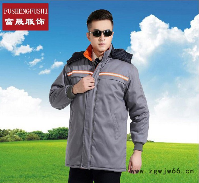 冬季工作服加厚棉服夹克款 中长款工程服 劳保服 电焊服定做图3