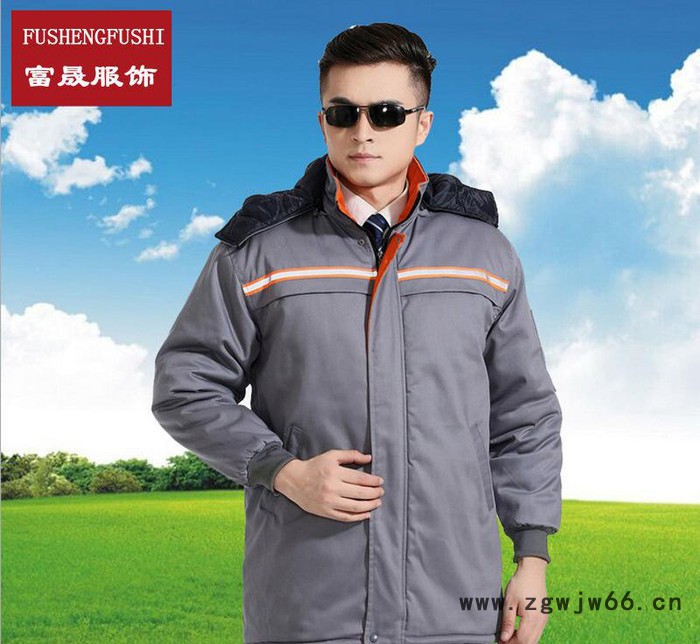 冬季工作服加厚棉服夹克款 中长款工程服 劳保服 电焊服定做图2